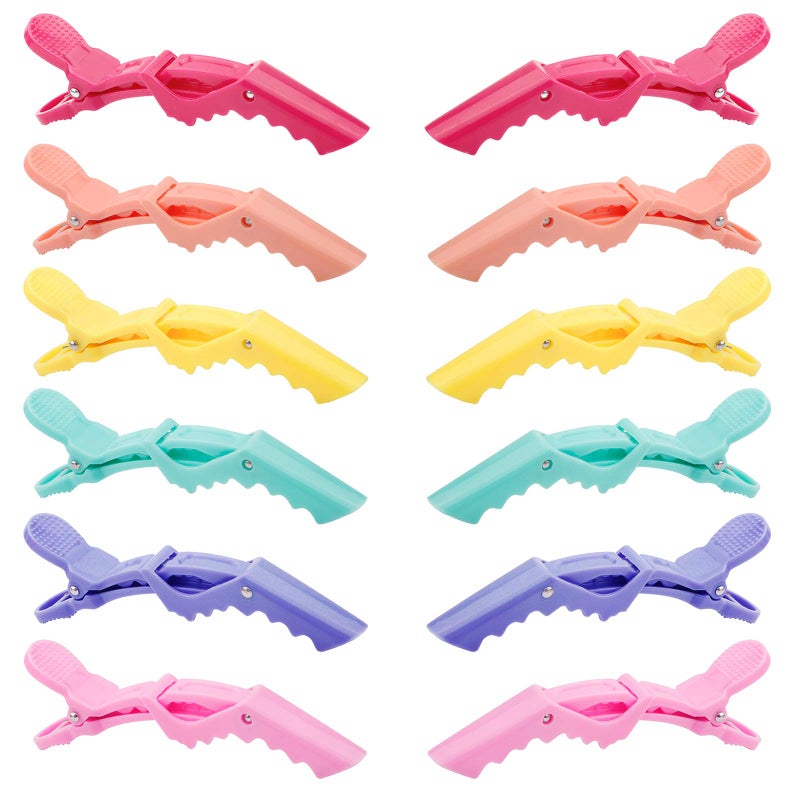 GLAMFIELDS 12 pcs Alligator Hair Clips for Styling Sectioning, Non-slip Grip Clips for Hair Cutting, Durable Women Professional Plastic Salon Hairclip with Wide Teeth & Double-Hinged Design - Image 1